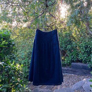 The Great. shirred waist woven pattern skirt